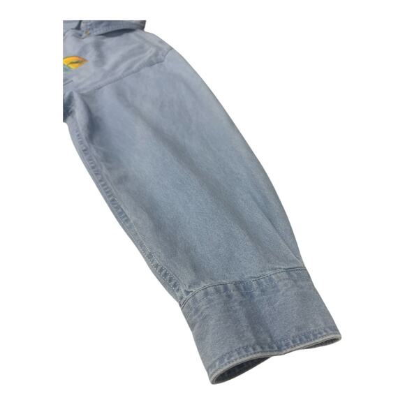 Vintage Lee Denim Collection Blue Chambray XL Gaucho Embroidered Patch LS Shirt - Picture 7 of 8